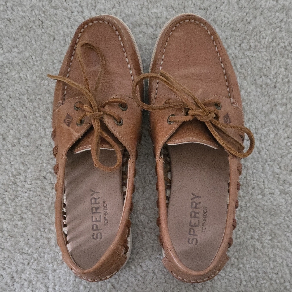 Sperry Tan Leather Boat Shoes